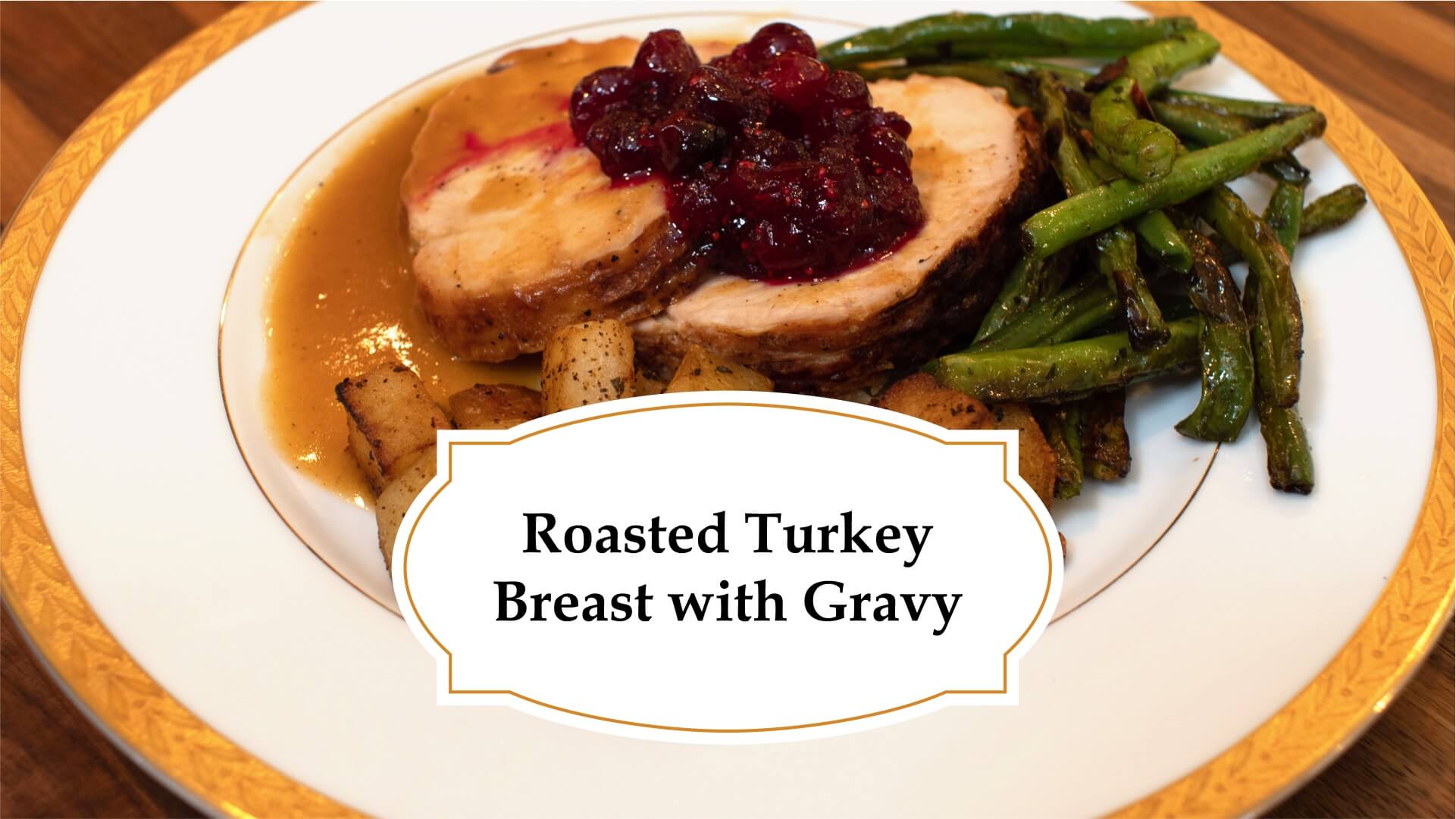 Roasted turkey breast with gravy