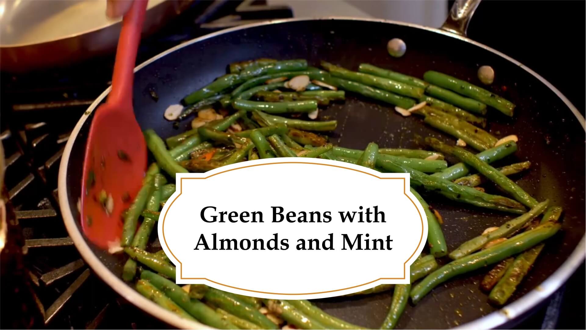 Green beans with almonds and mint