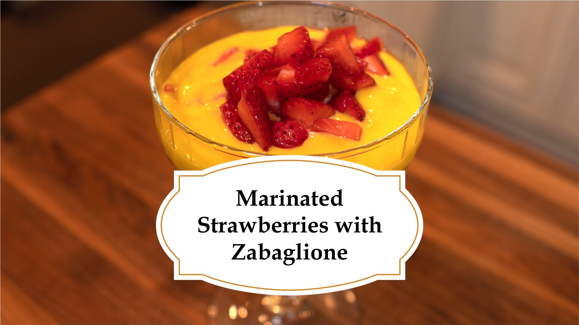 Marinated strawberries with zabaglione