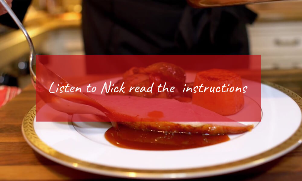 Baked ham with marsala glaze reading
