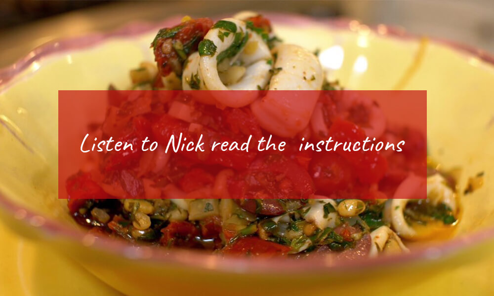 Calamari with sun dried tomatoes reading